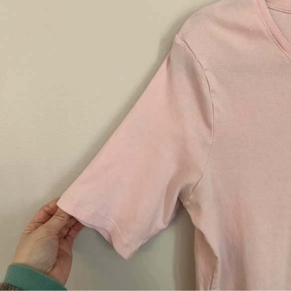 Chico’s Women’s Light Pink Cotton Scoop Neck Elbow Sleeve Tee Sz 2, 12-14, L GUC - Picture 4 of 6